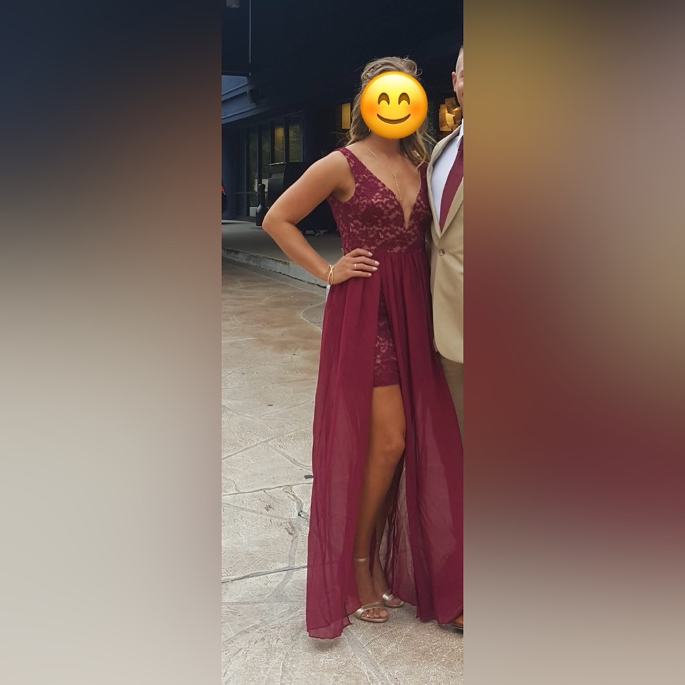 Maroon Lace Dress - Picture 1 of 5